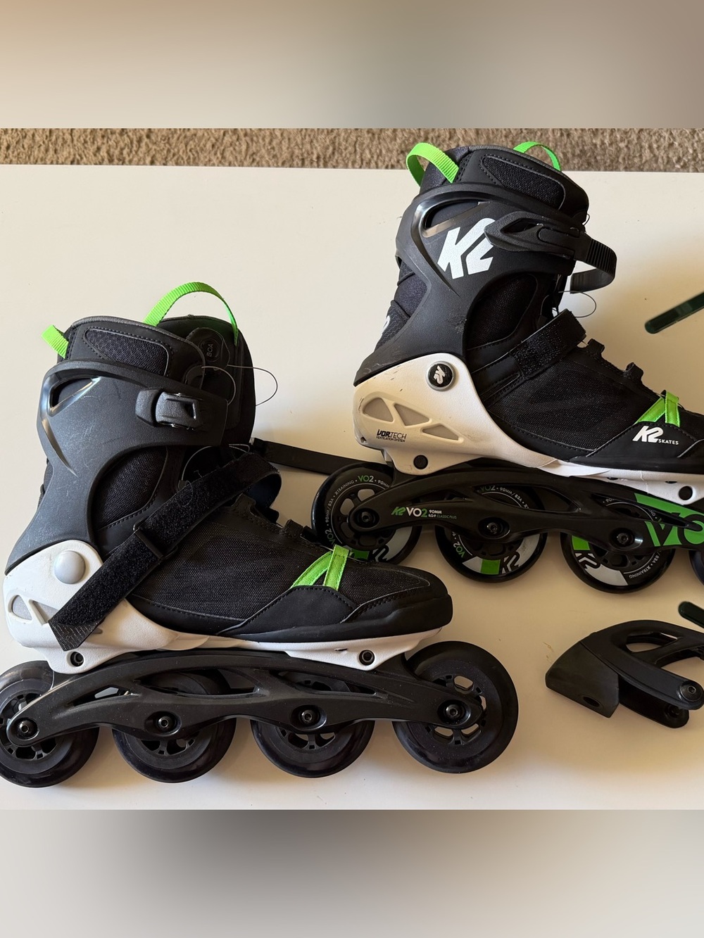 Black and Green Adjustable Inline Skates